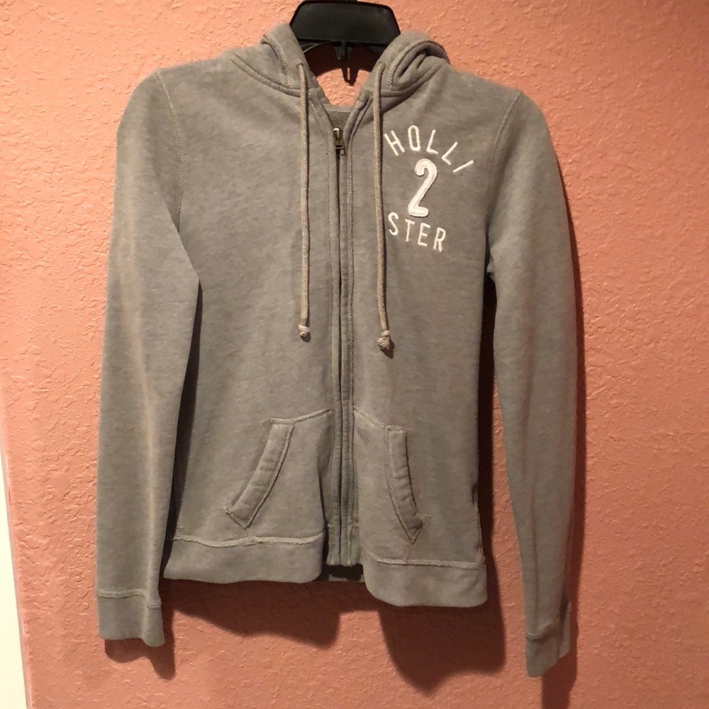 Teal zip up Hollister jacket